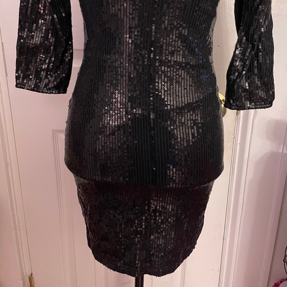 Black Sequin Mini Dress - Picture 3 of 3
